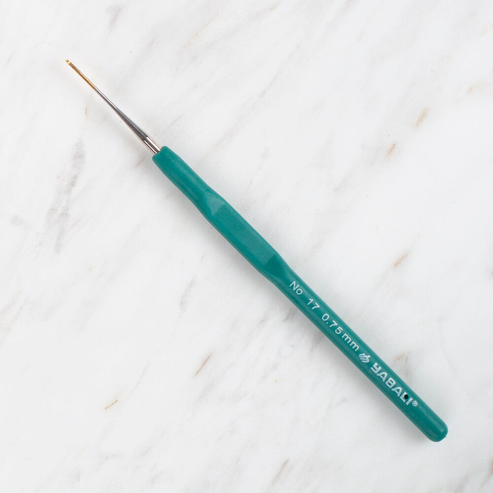 Yabalı Altın Uçlu Elastik Saplı Yeşil Dantel Tığ No. 17 0.75mm